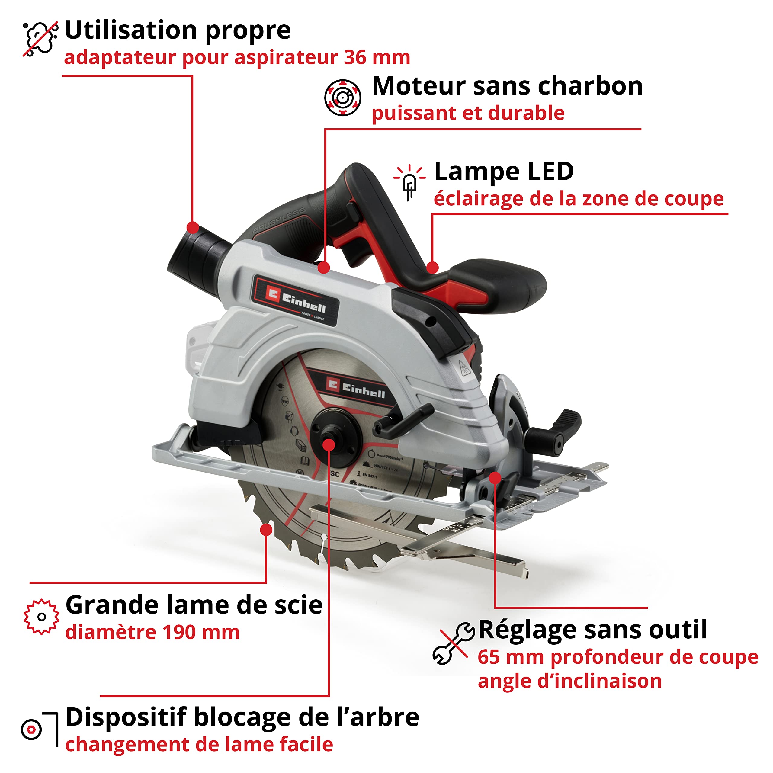einhell-tp-cs-18-190-li-bl-scie-circulaire-190-mm-solo image 3