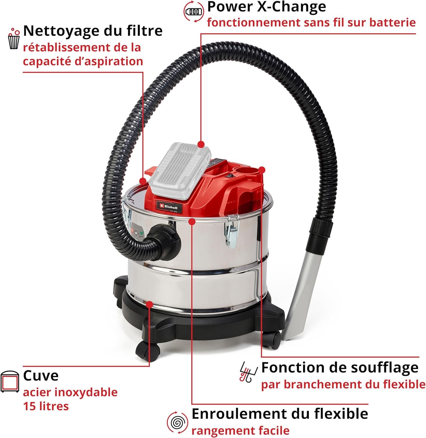einhell-te-av-18-15-li-c-solo-aspirateur-cendres-18v-15l image 3
