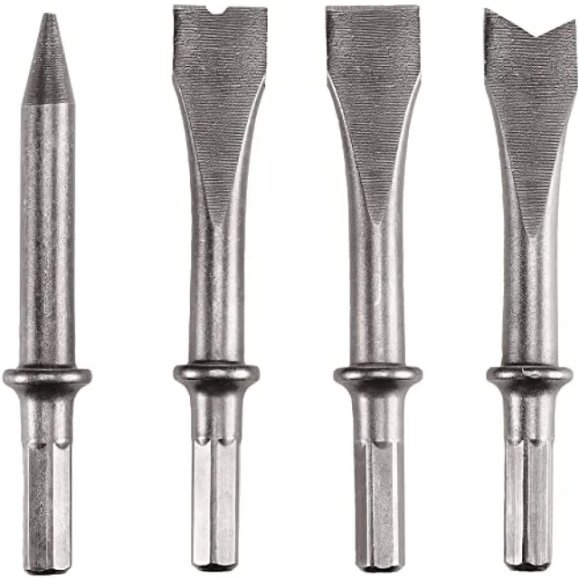 einhell-set-4-burins-marteau-pneumatique-plat-pointu-rivets image 1