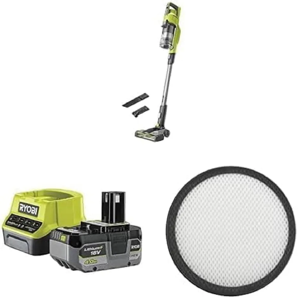 ryobi-aspirateur-balai-18v-one-600-ml-batterie-4-ah image 1