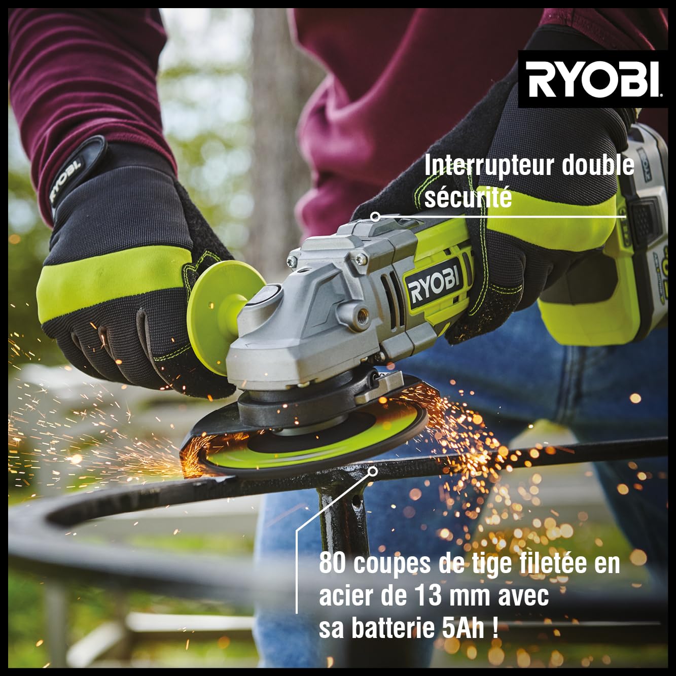 ryobi-r18ag7-150gzl-meuleuse-125-mm-18v-5-0-ah image 5