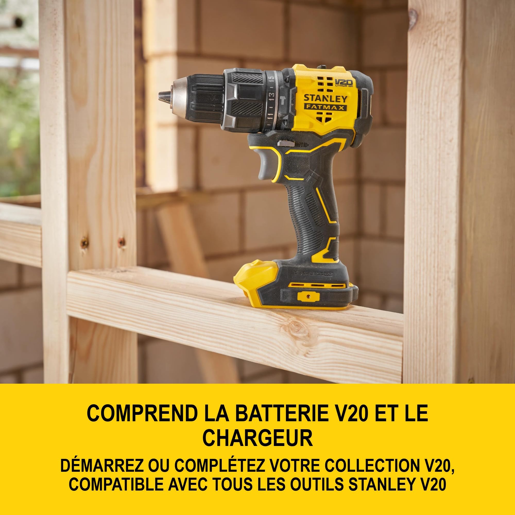 stanley-v20-sfmcd716d2t-qw-perceuse-visseuse-18v-2x2ah-60nm image 8