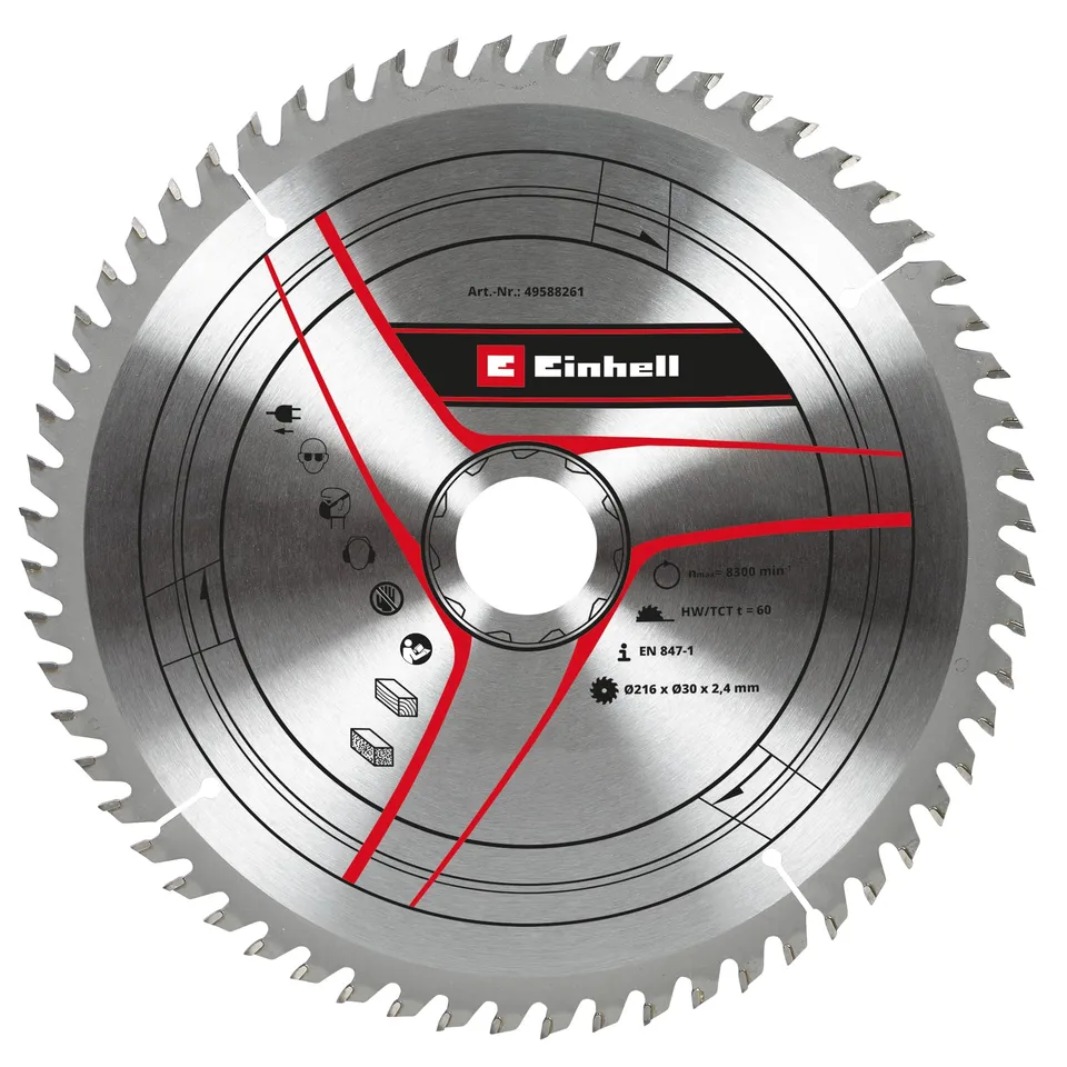 einhell-lame-de-scie-circulaire-216-x-30-mm-60-dents-bois image 1