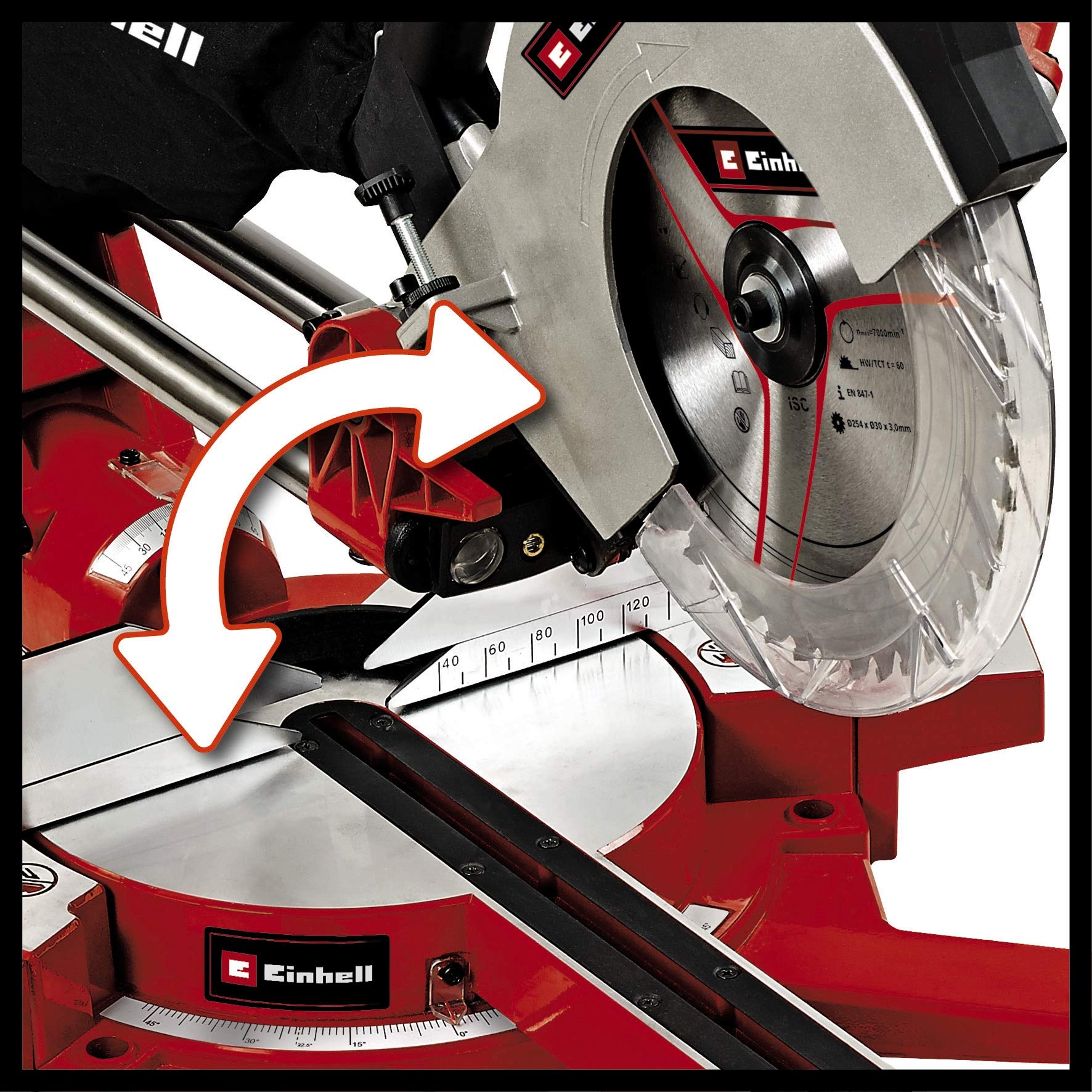 einhell-te-sm-2534-dual-scie-onglet-radiale-1800w-lame-250mm image 4