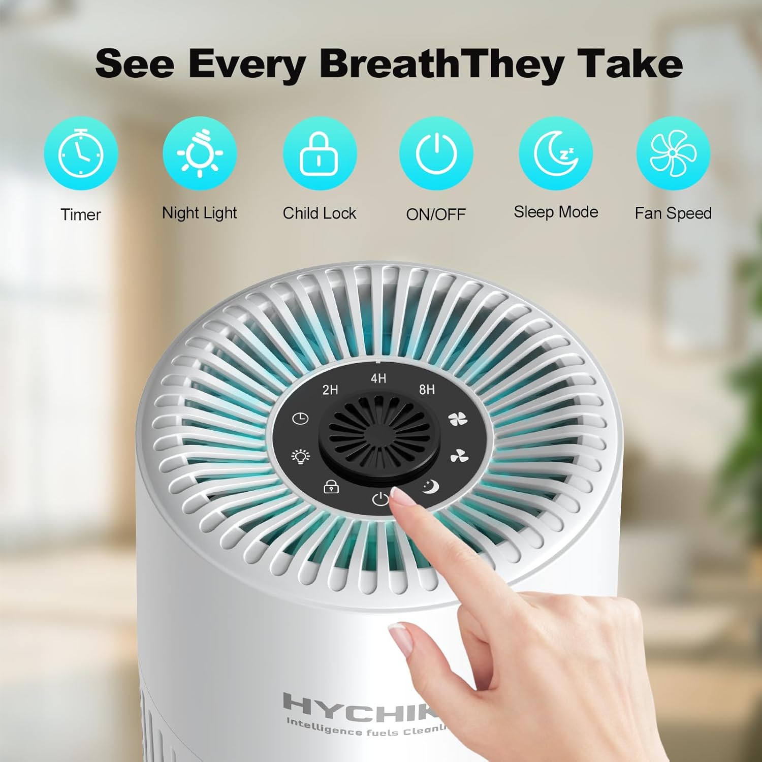 hychika-purificateur-d-air-hepa-h13-chambre-mode-nuit image 7