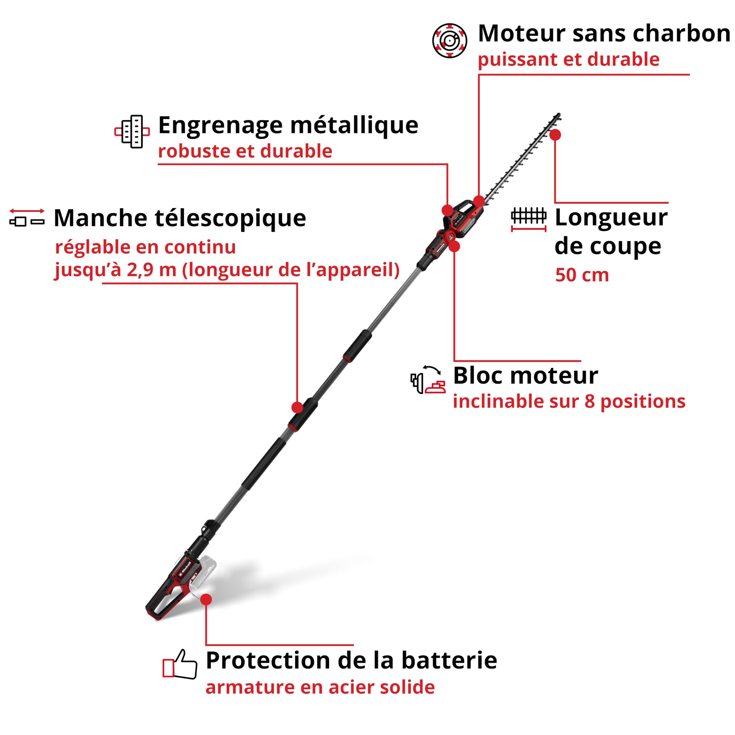 einhell-professional-gp-hh-18-50-li-t-bl-taille-haie-t-lescopique-sans-batterie image 3