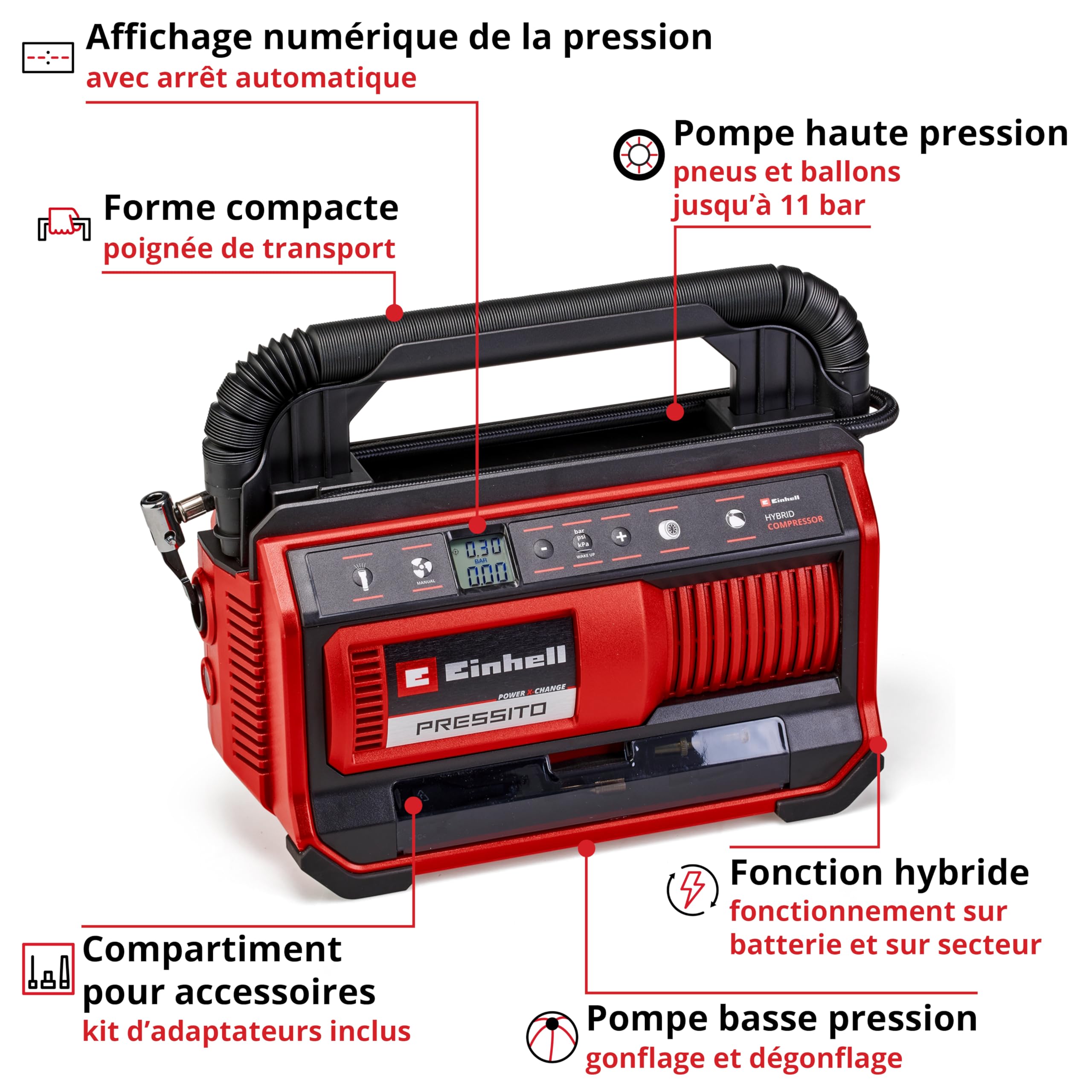 einhell-pressito-18-25-hybrid-compresseur-18v-11-bar-solo image 3