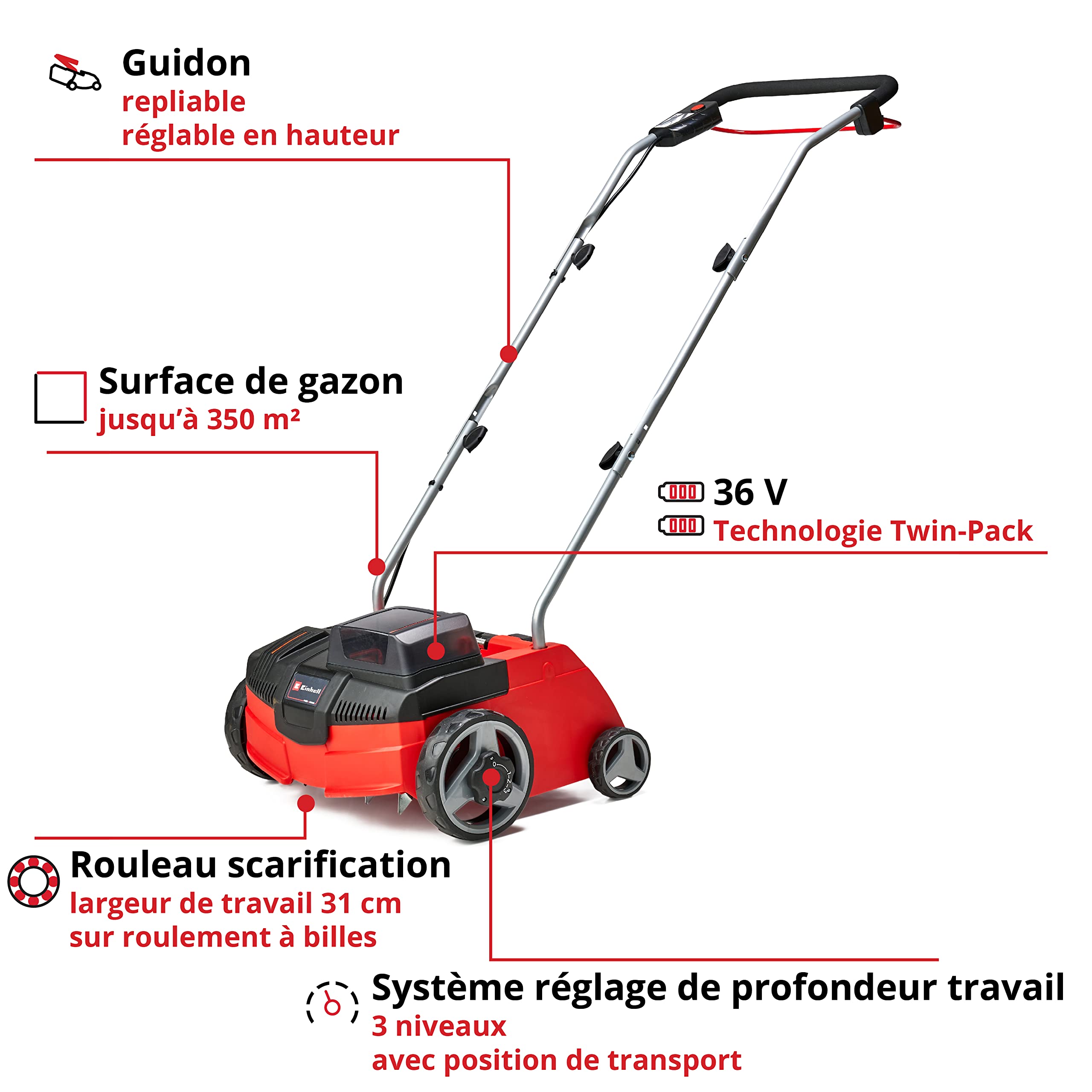 einhell-gc-sc-36-31-scarificateur-sans-fil-36v-solo-3-en-1 image 3