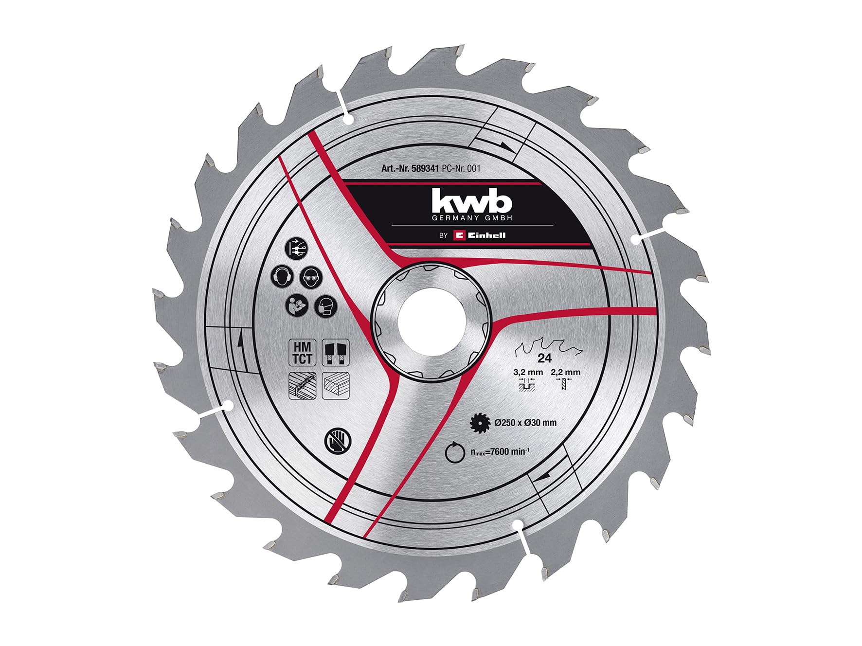 einhell-lame-scie-circulaire-250-mm-24-dents-carbure image 1