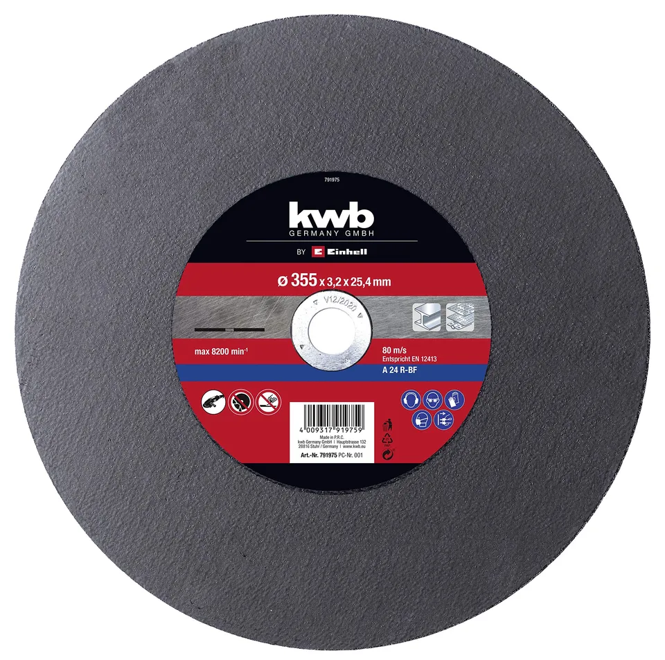 einhell-disque-de-coupe-m-tal-355x25-4-mm-3-2-mm image 1