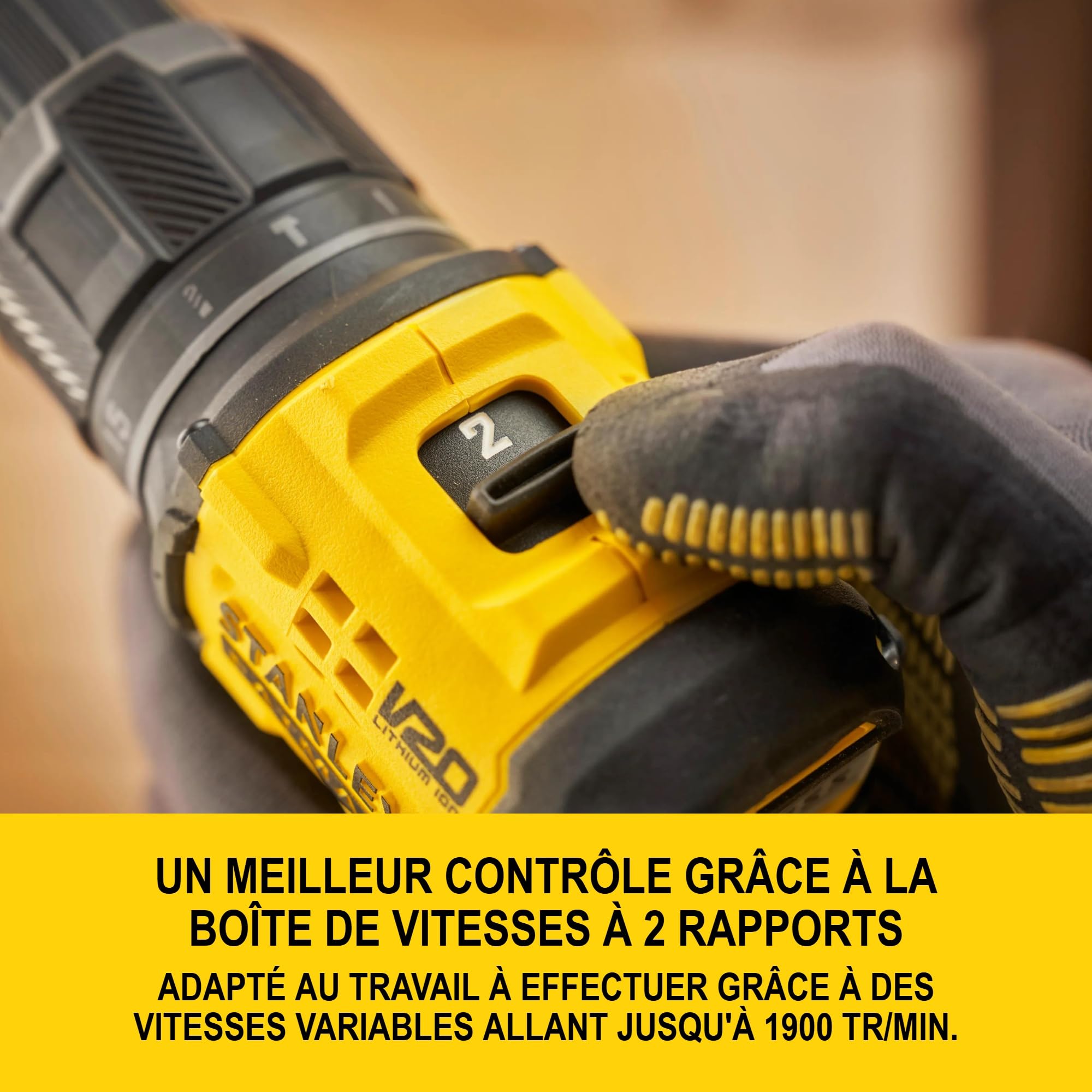 stanley-v20-sfmcd716d2t-qw-perceuse-visseuse-18v-2x2ah-60nm image 5