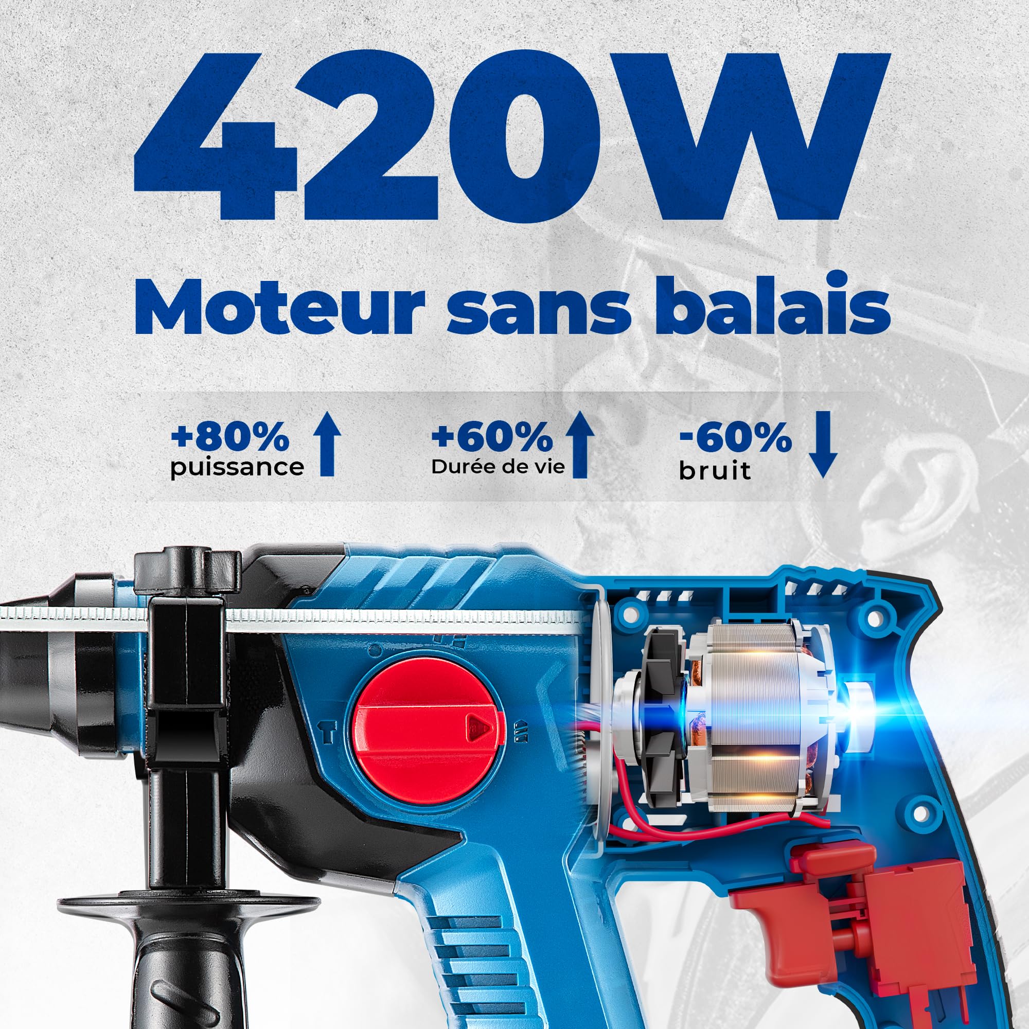dongcheng-dczc22-perforateur-sans-fil-20v-sds-plus-1-batterie image 2