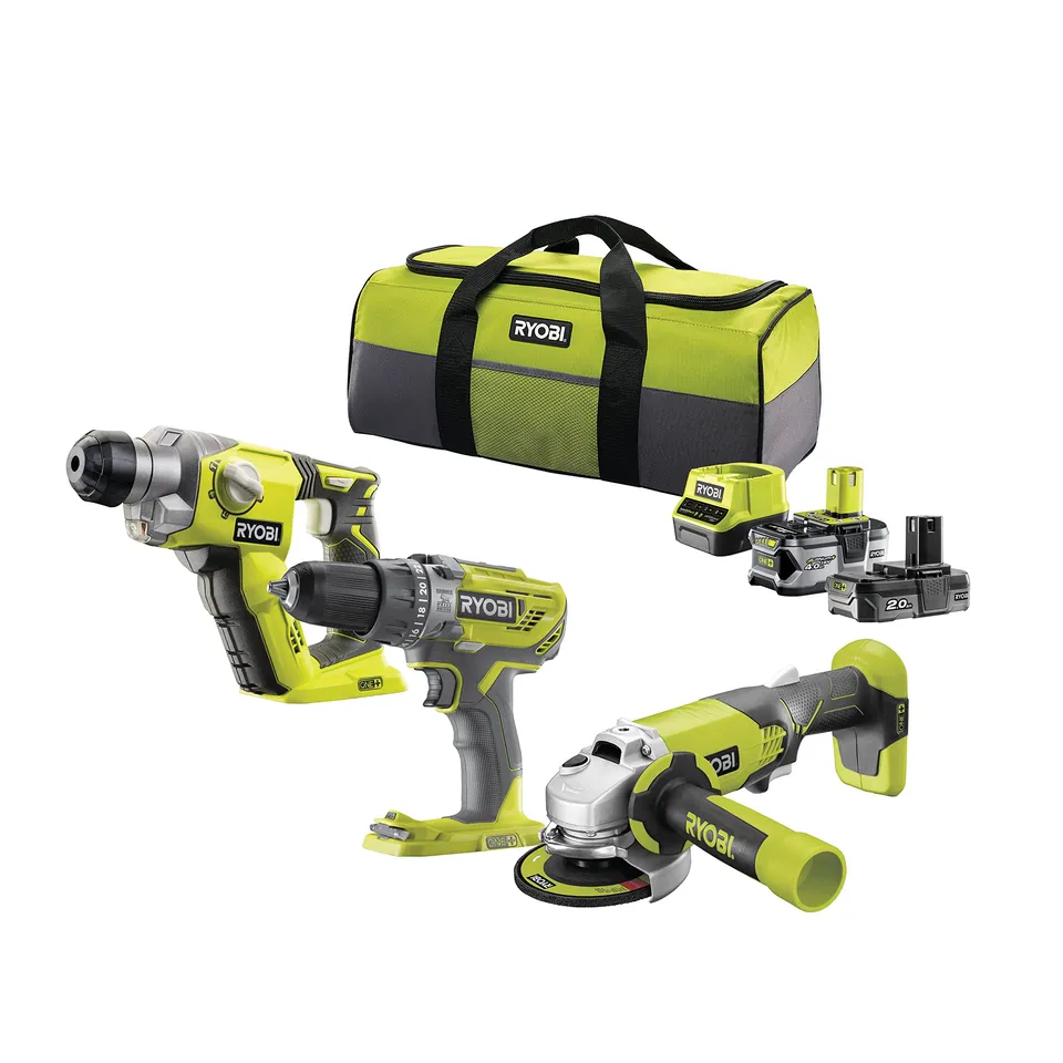 ryobi-rck183d-242s-trio-18v-one-perceuse-sds-meuleuse image 1