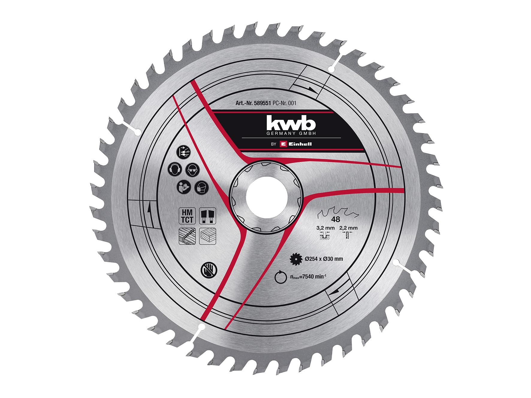 einhell-lame-de-scie-circulaire-hm-254x30mm-48-dents image 1