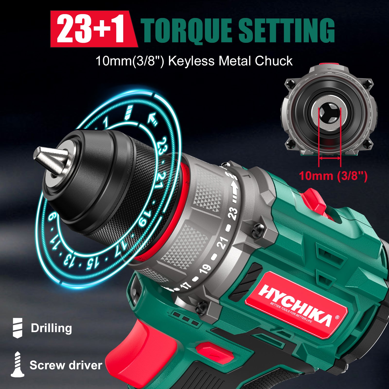 hychika-drills-perceuse-brushless-16-8v-45nm-53-accessoires image 4