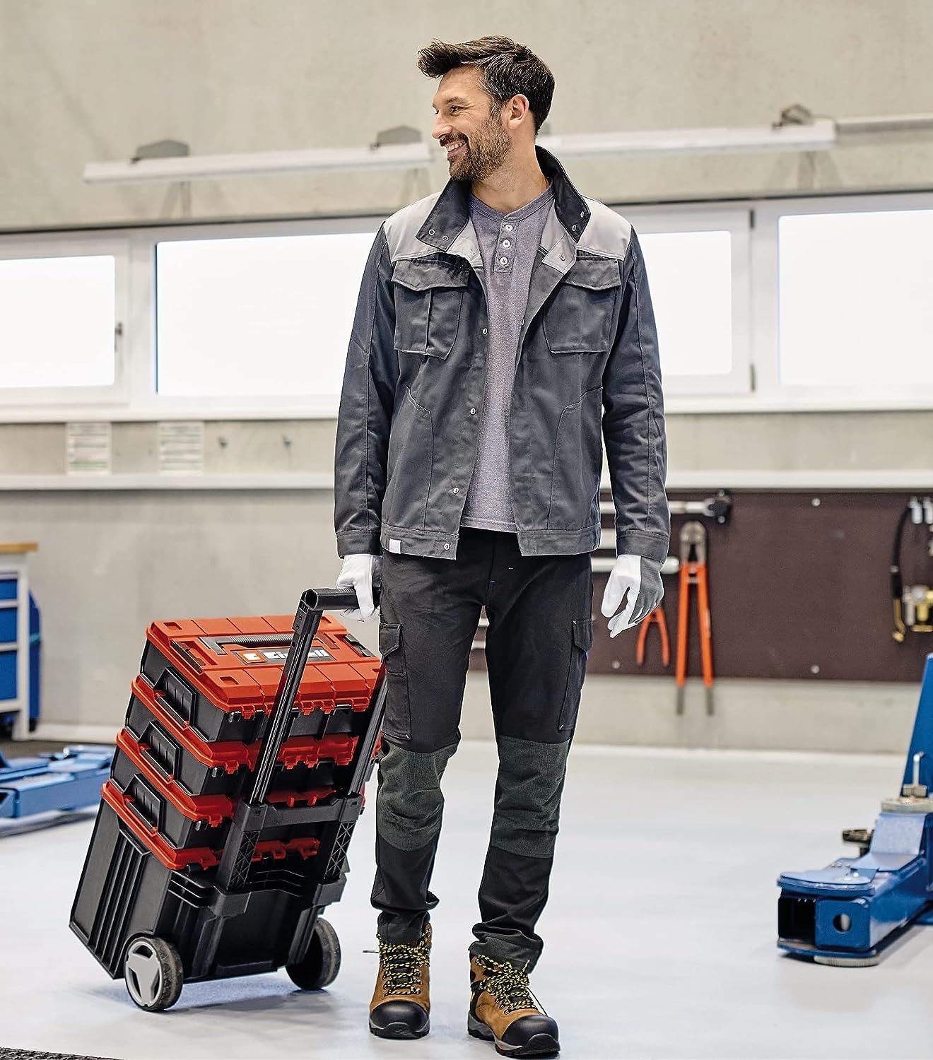 einhell-e-case-l-mallette-roulettes-120-kg-empilable image 2