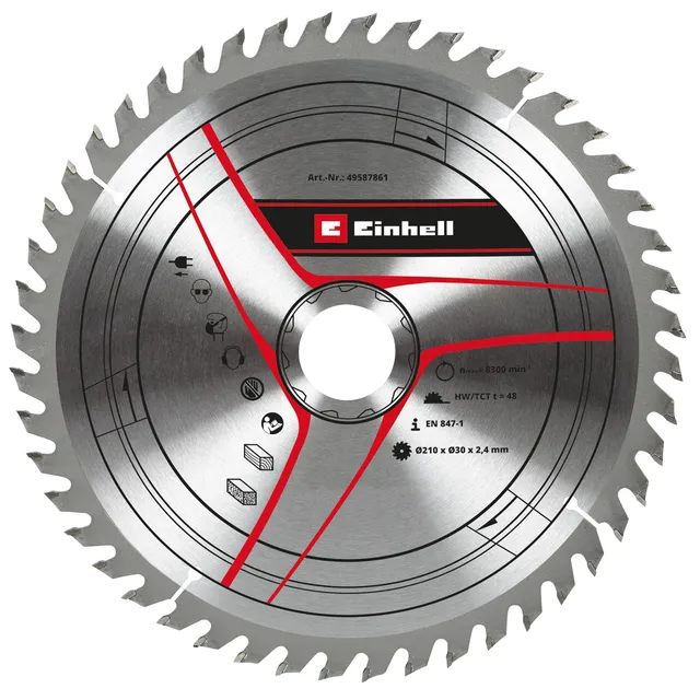 einhell-lame-de-scie-circulaire-210-mm-48-dents-bois-pvc image 1