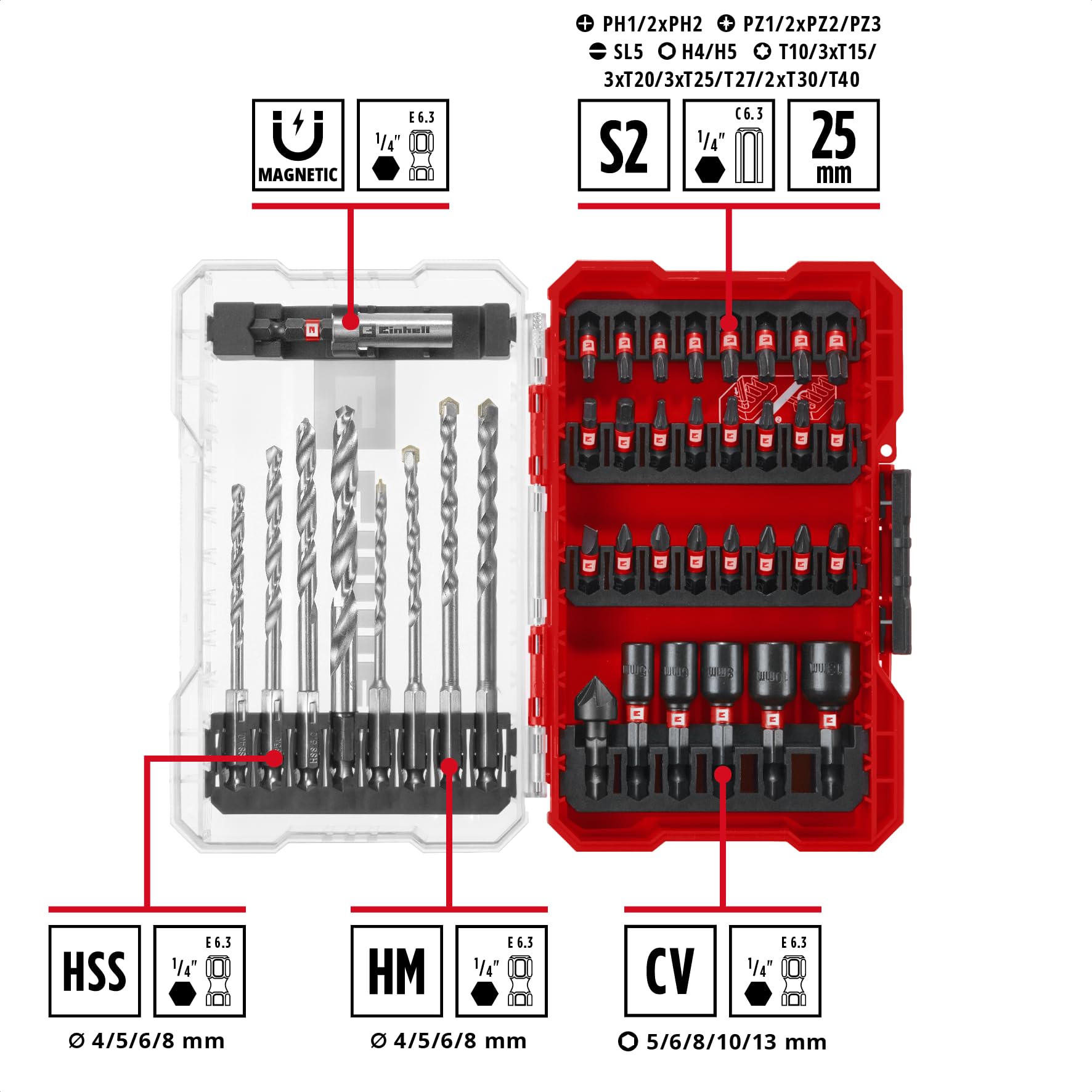 einhell-m-case-coffret-39-embouts-forets-m-tal-universels image 2