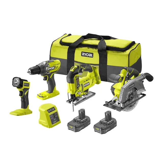 ryobi-one-combo-4-outils-18v-perceuse-scies-lampe-2x2-0ah image 1