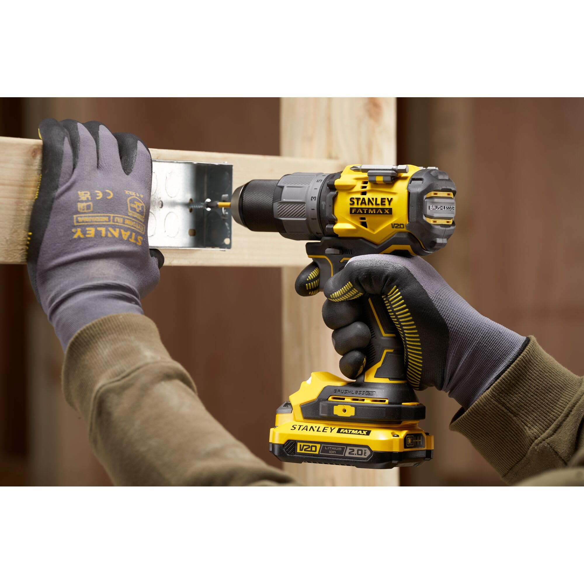 stanley-v20-perceuse-visseuse-percussion-brushless-18v-2x2-0ah-kit image 8
