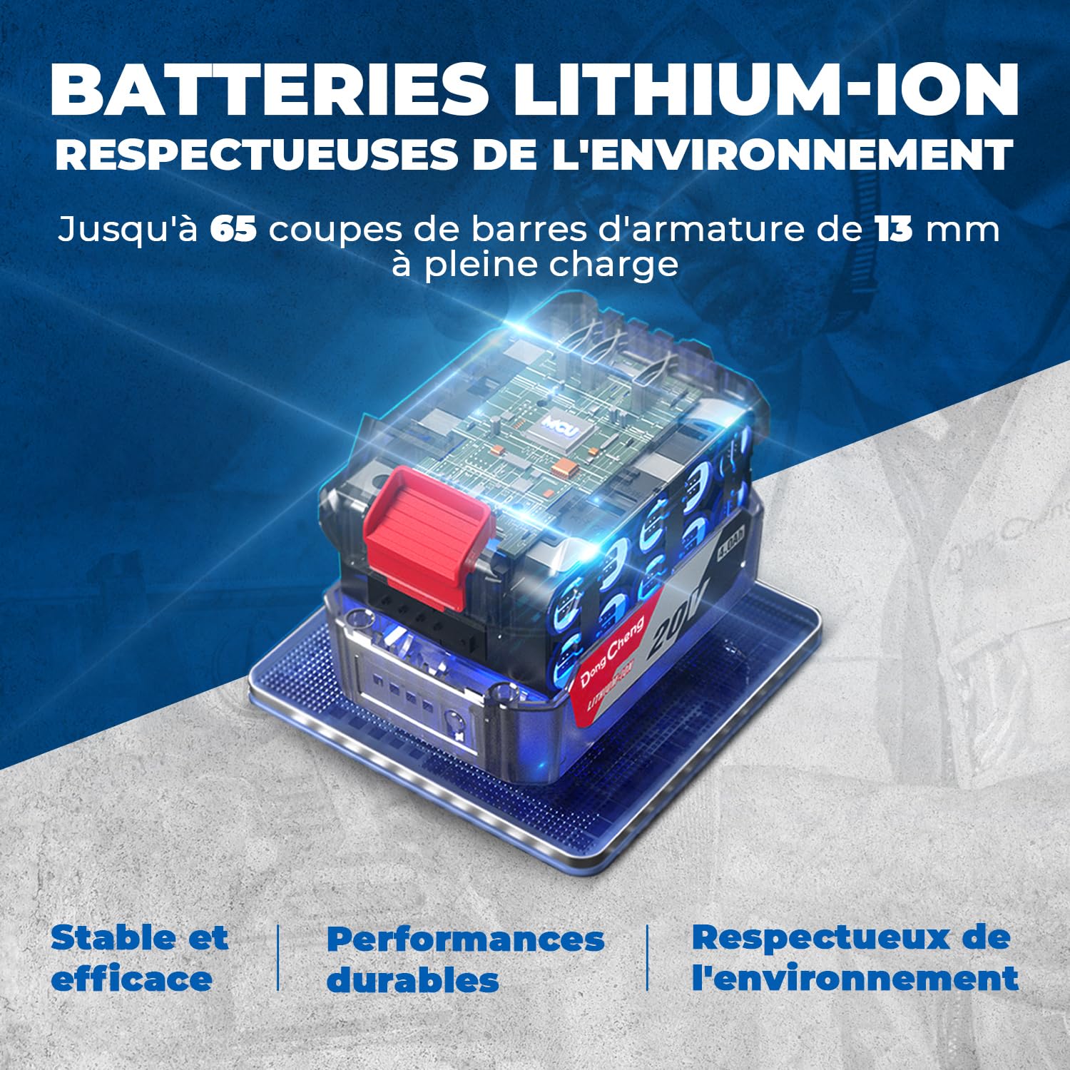 dongcheng-18v-meuleuse-d-angle-125-mm-1000w-avec-batterie-4ah image 6