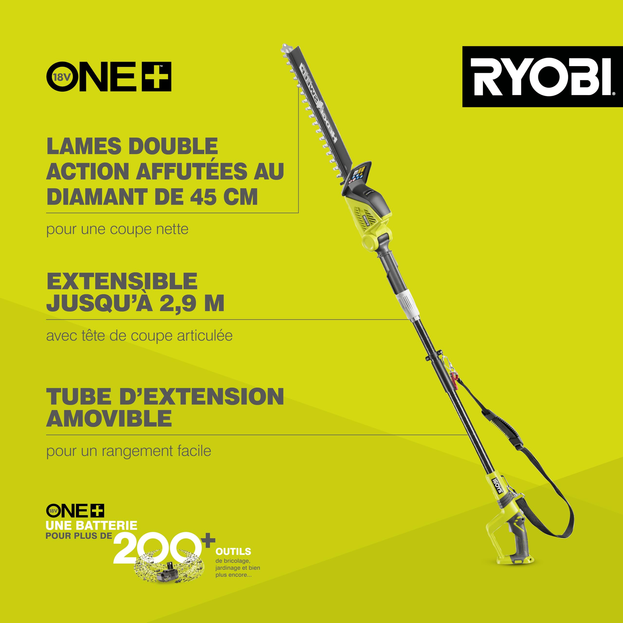 ryobi-opt1845-taille-haie-perche-18v-45-cm-sans-batterie image 2
