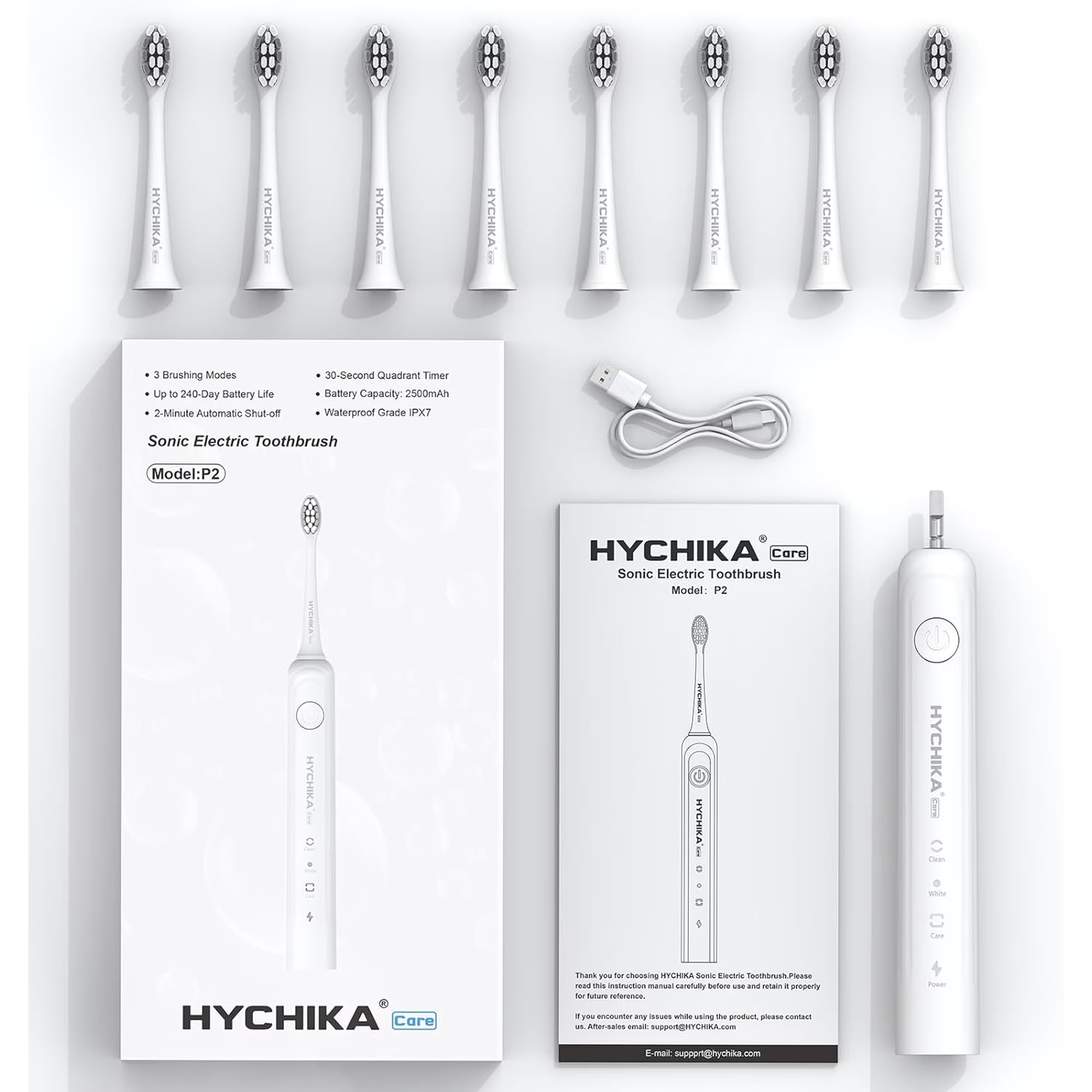 hychika-specialty-tools-brosse-dents-lectrique-blanche-8-t-tes image 8