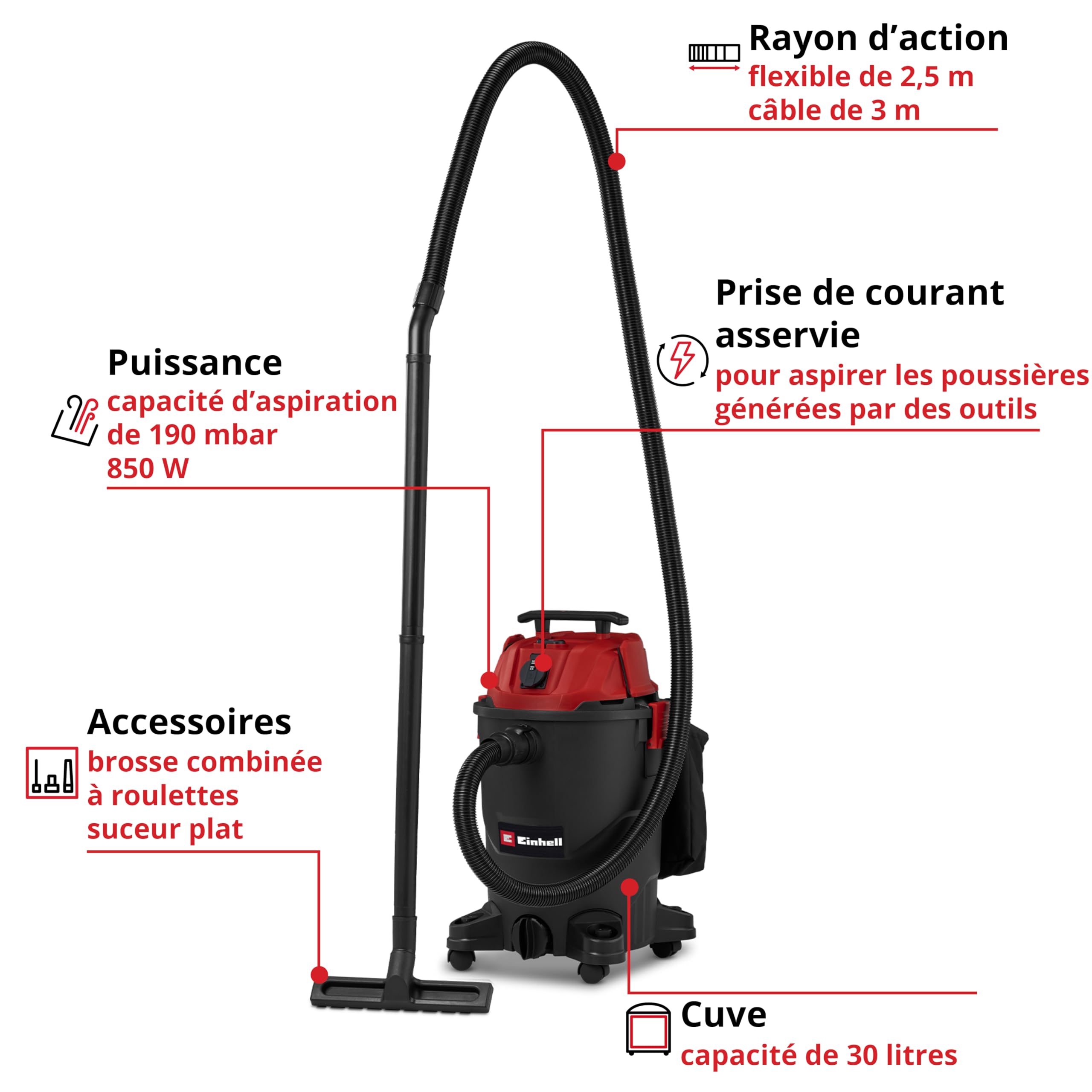 einhell-tc-vc-3055-a-aspirateur-eau-30-l-850w image 2