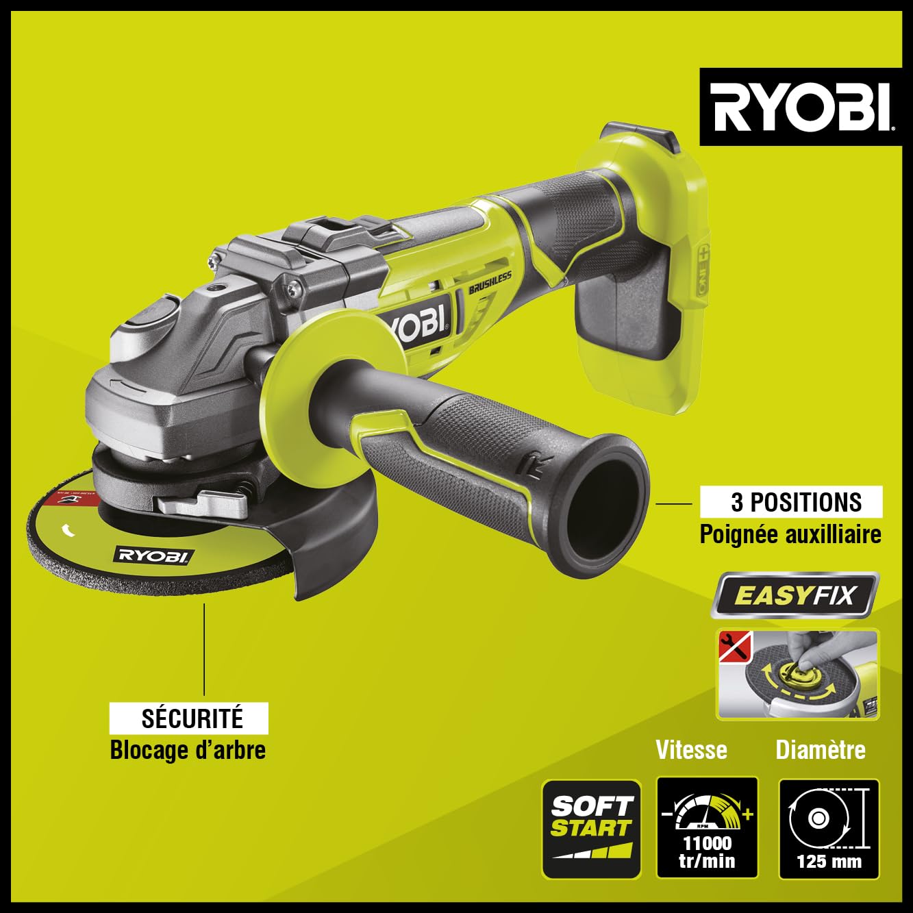 ryobi-r18ag7-150gzl-meuleuse-125-mm-18v-5-0-ah image 3