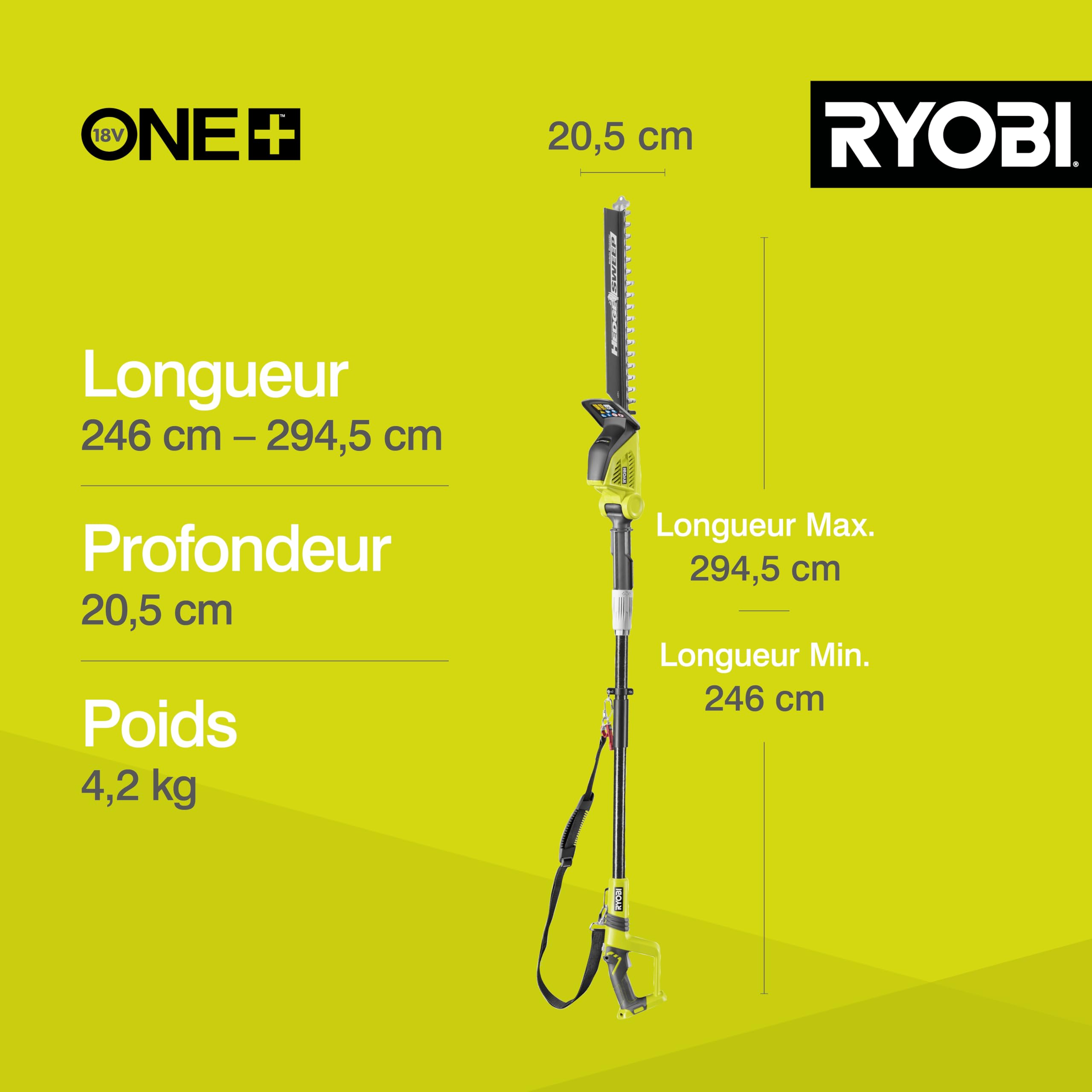 ryobi-opt1845-taille-haie-perche-18v-45-cm-sans-batterie image 5