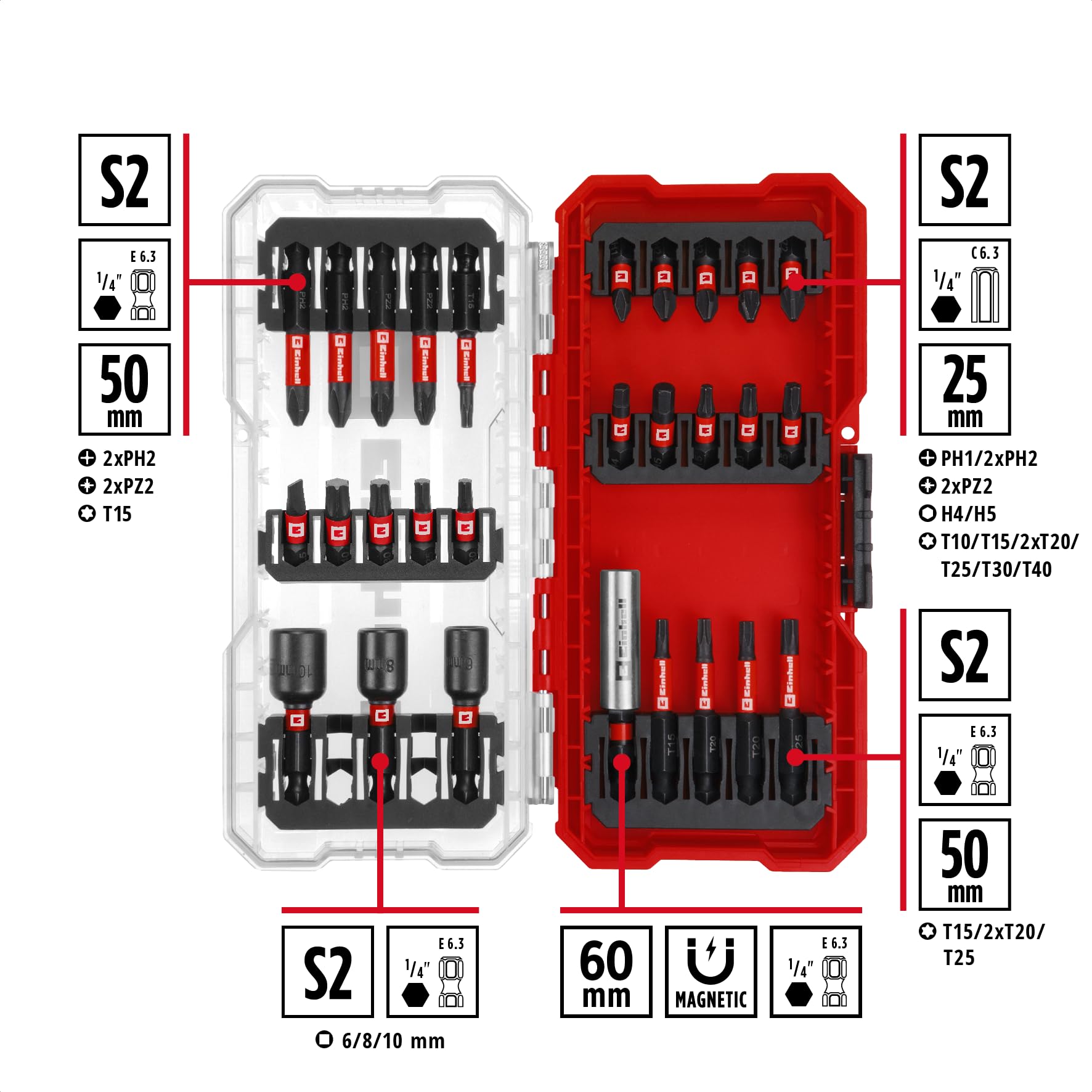einhell-s-case-jeu-28-embouts-impact-25-50mm-douilles image 2
