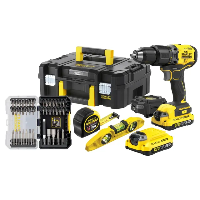 stanley-v20-sfmck101d2t-qw-kit-perceuse-18v-40-accessoires image 1