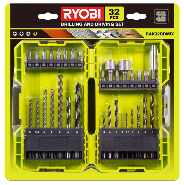 ryobi-rak32ddmix-coffret-per-age-vissage-32-pi-ces-bois-m-tal-b-ton image 1