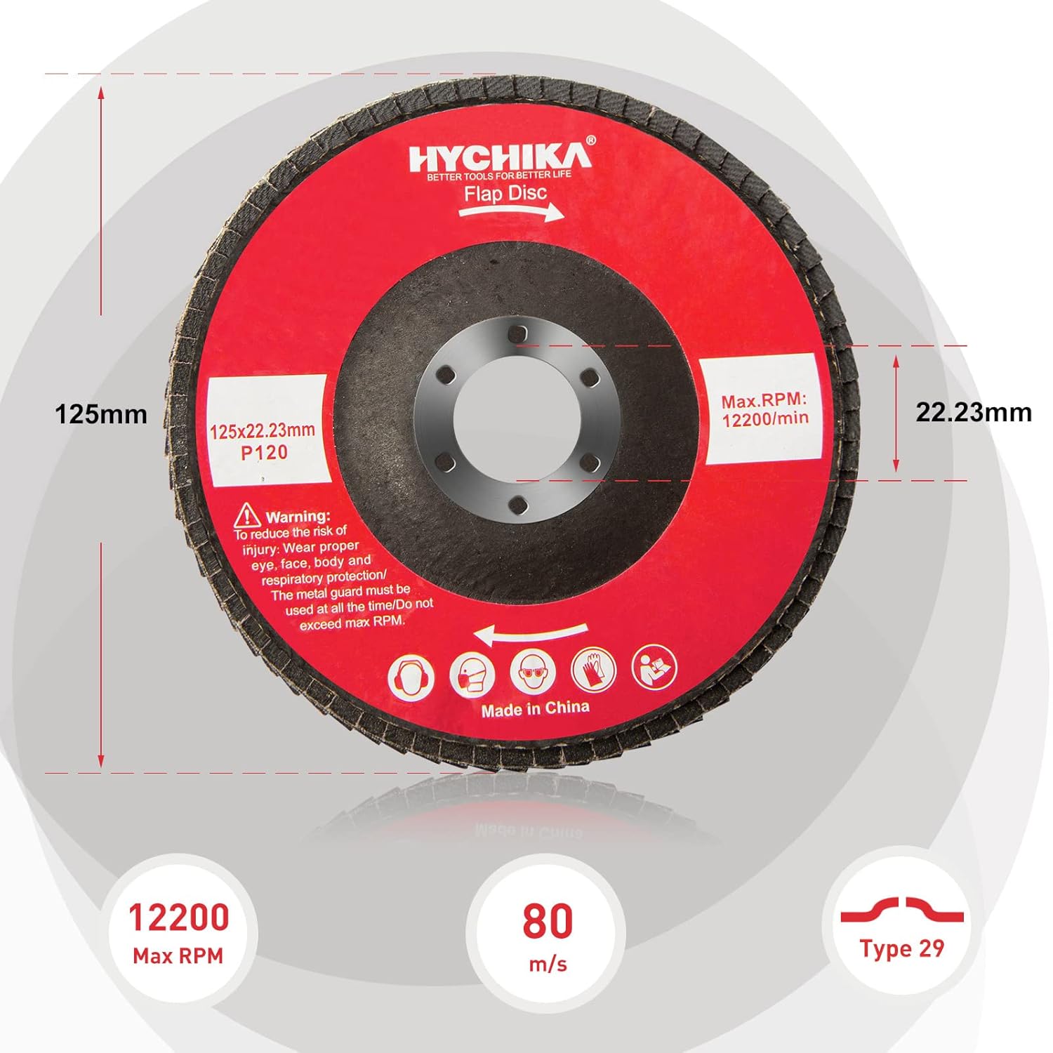 hychika-accessories-disques-lamelles-125mm-p120-m-tal-lot-10 image 2