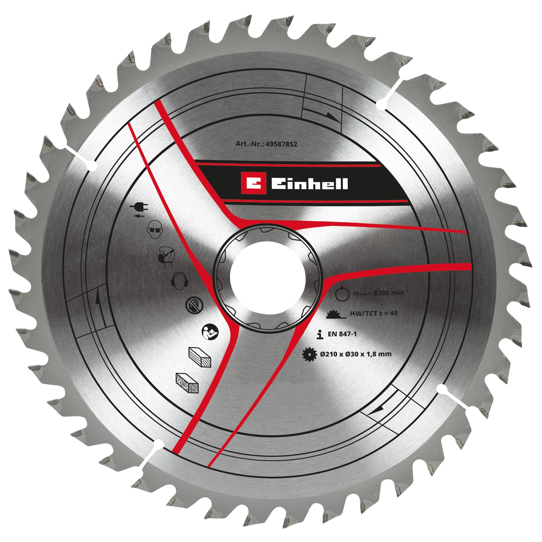 einhell-lame-de-scie-circulaire-210-mm-40-dents-bois-pvc image 1