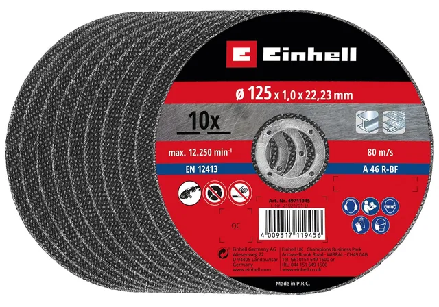 einhell-cut-fix-disque-tron-onner-125-mm-lot-de-10-inox image 1