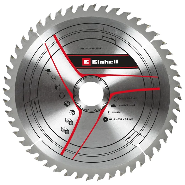 einhell-lame-scie-circulaire-hm-216x30-mm-48-dents-bois image 1