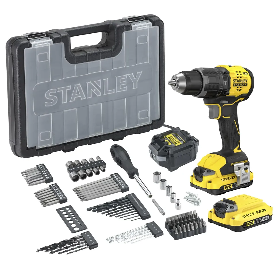 stanley-v20-sfmcd716d2a-qw-perceuse-percussion-18v-100-accessoires image 1