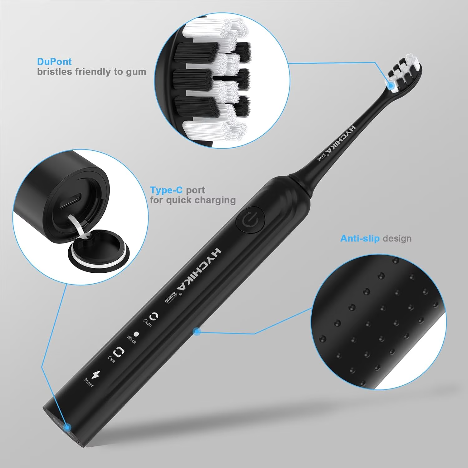 hychika-brosse-dents-lectrique-noire-8-t-tes-3-modes image 3