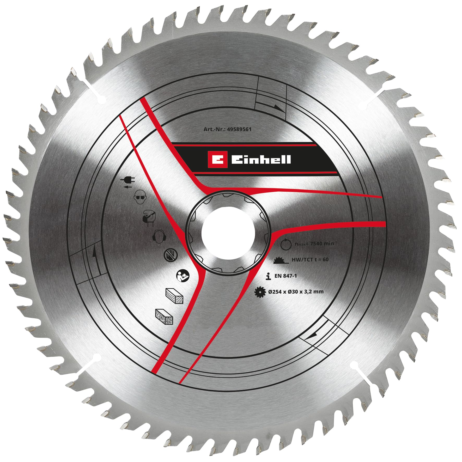 einhell-lame-scie-circulaire-254x30-mm-60-dents-bois image 1