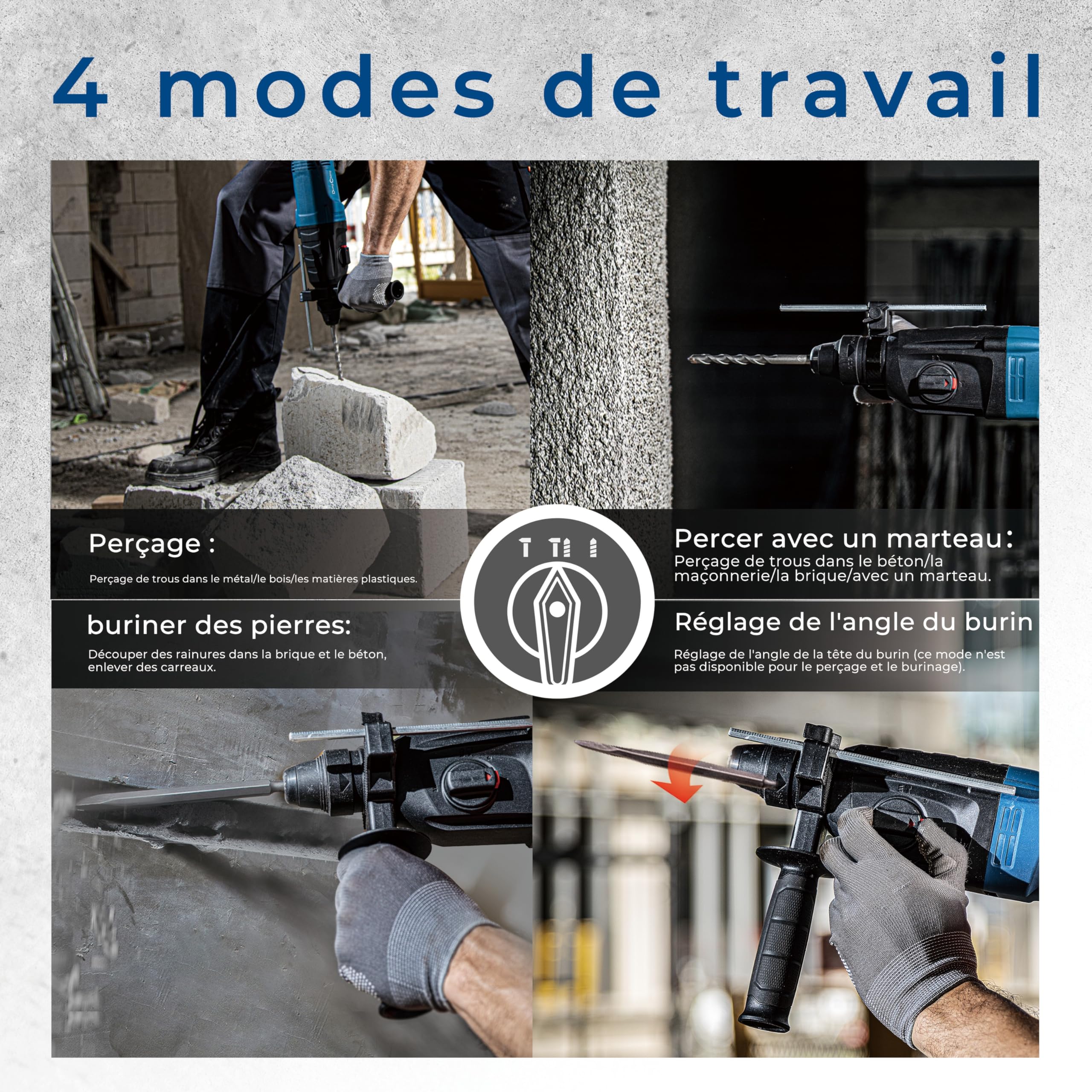 dong-cheng-marteau-perforateur-800w-2-8j-sds-plus-26-mm image 4