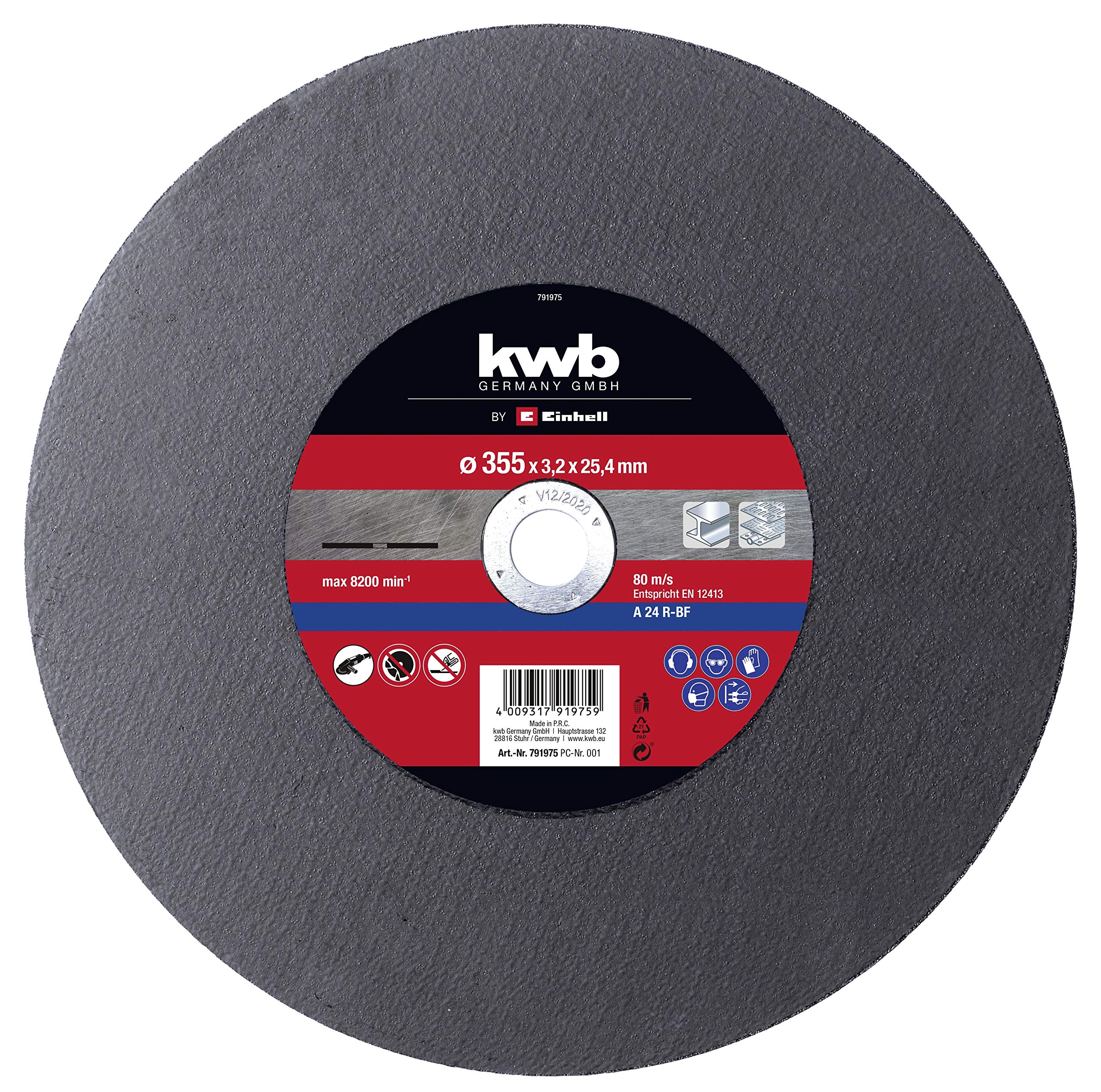 einhell-disque-de-coupe-m-tal-355x25-4-mm-3-2-mm image 1