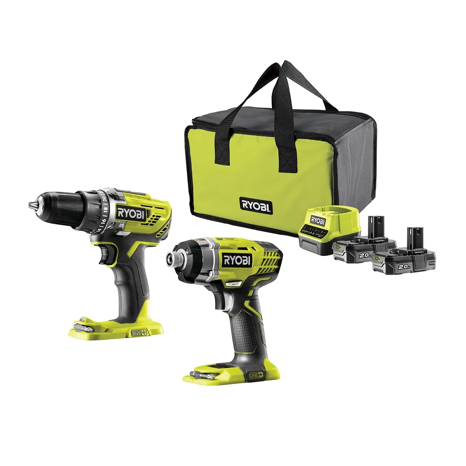 ryobi-r18ddid-220s-pack-perceuse-visseuse-chocs-18v-2x2-0ah image 1
