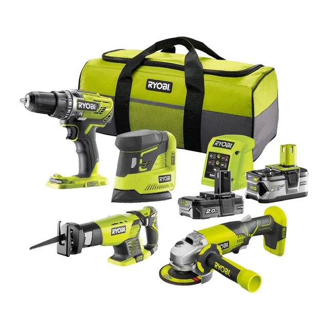 ryobi-one-18v-pack-4-outils-perceuse-meuleuse-scie image 1