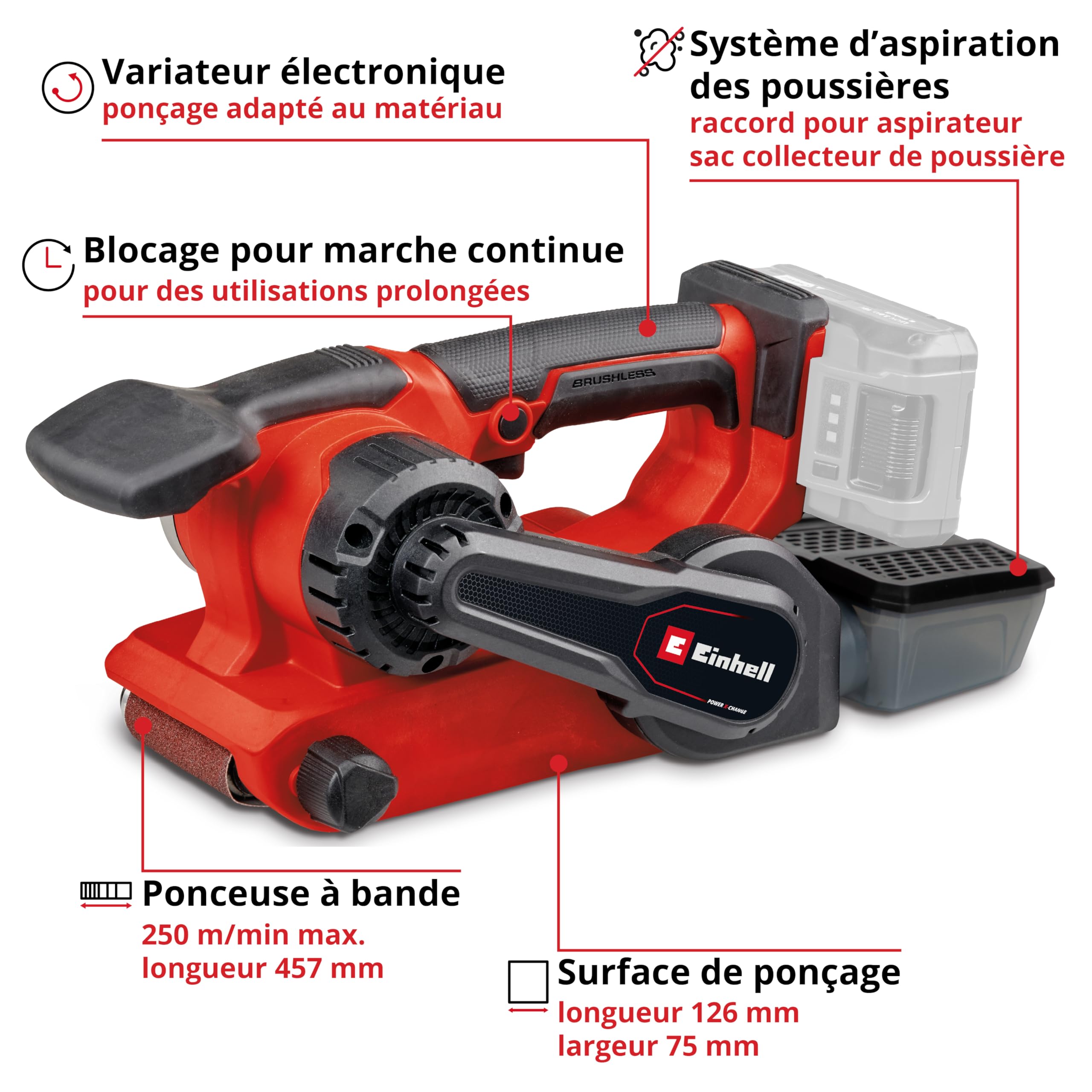 einhell-tp-bs-18-457-li-bl-ponceuse-bande-18v-solo-75-mm image 3