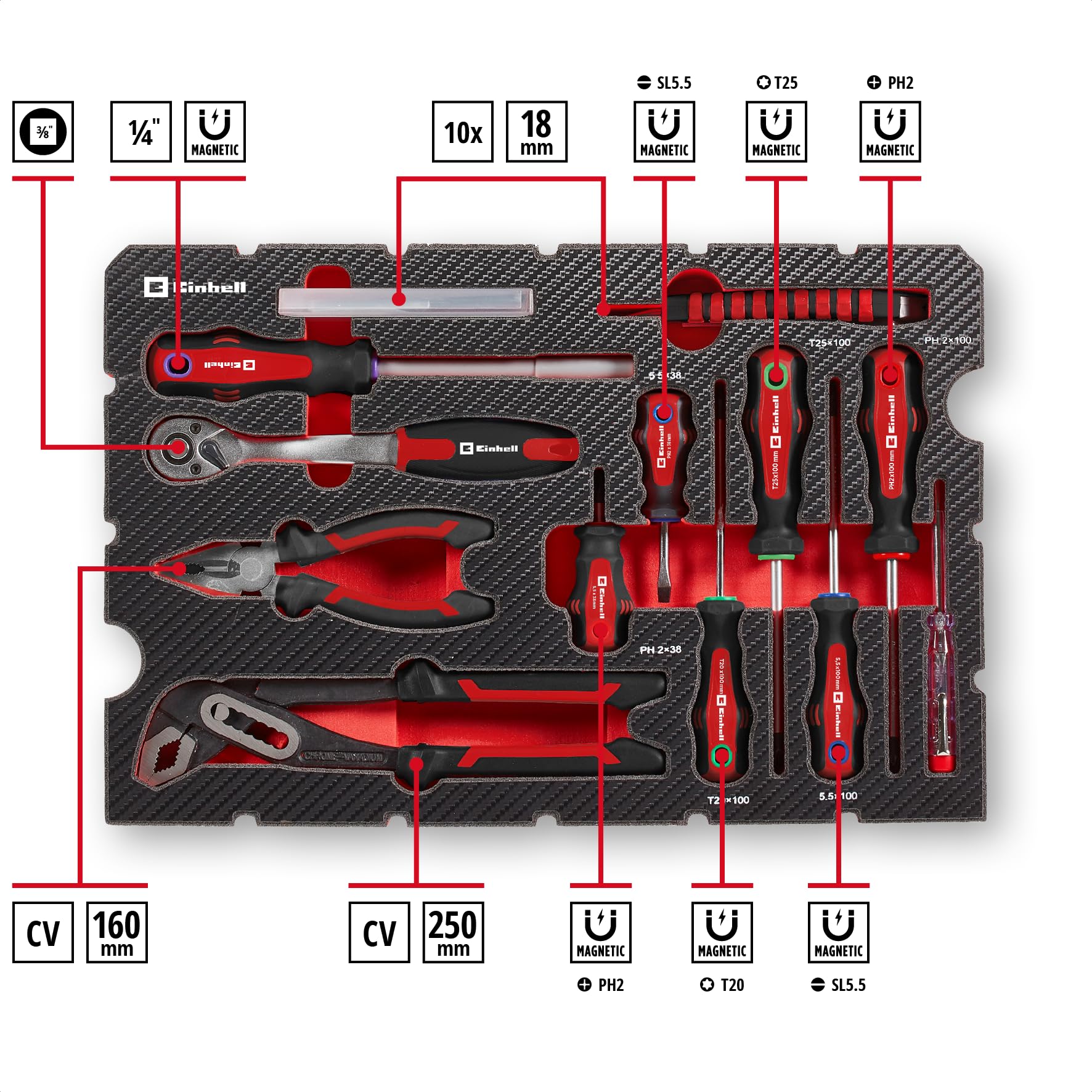 einhell-e-case-coffret-outils-80-pi-ces-chrome-vanadium image 3