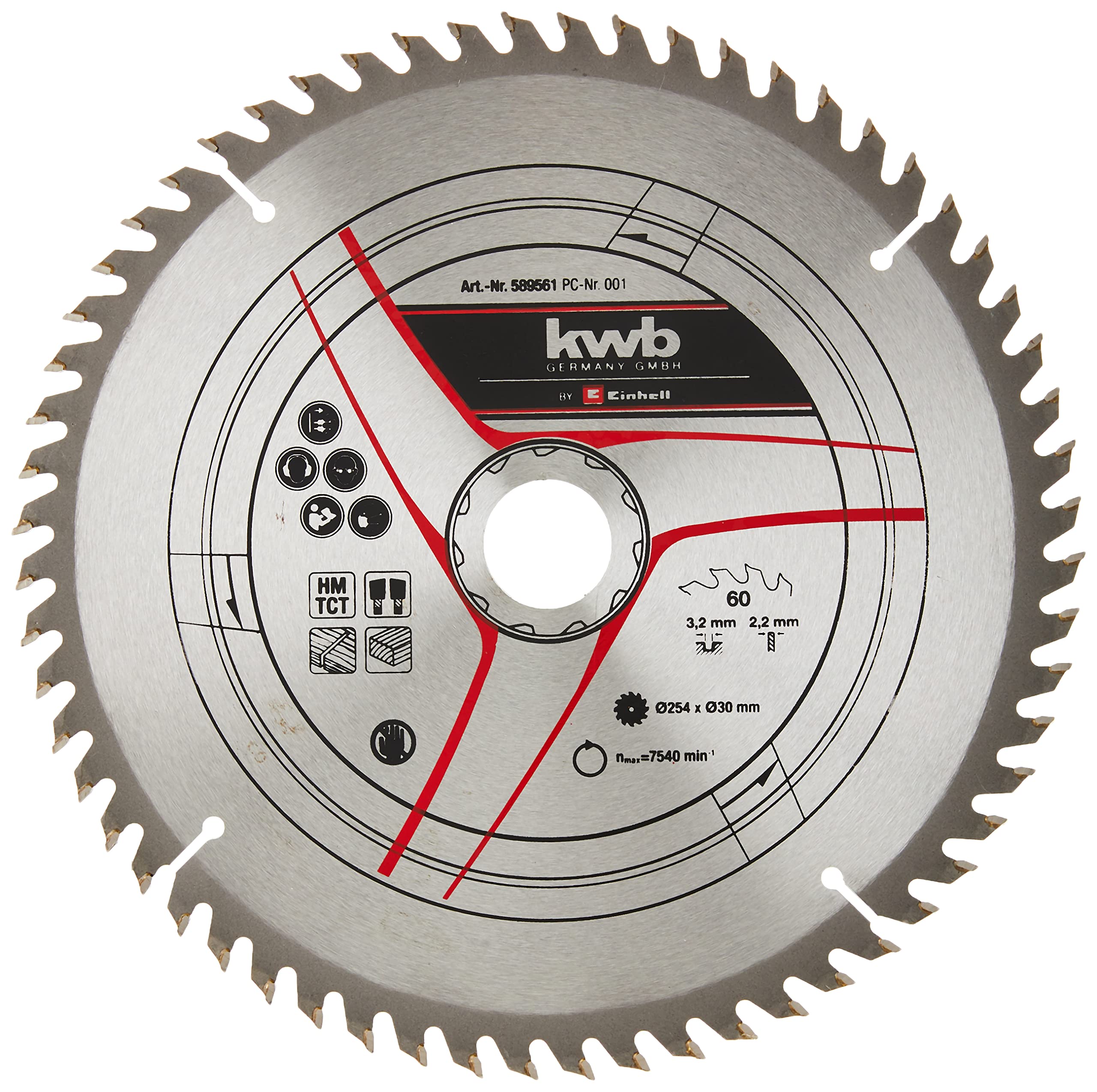 einhell-lame-scie-circulaire-254x30-mm-60-dents-bois image 3