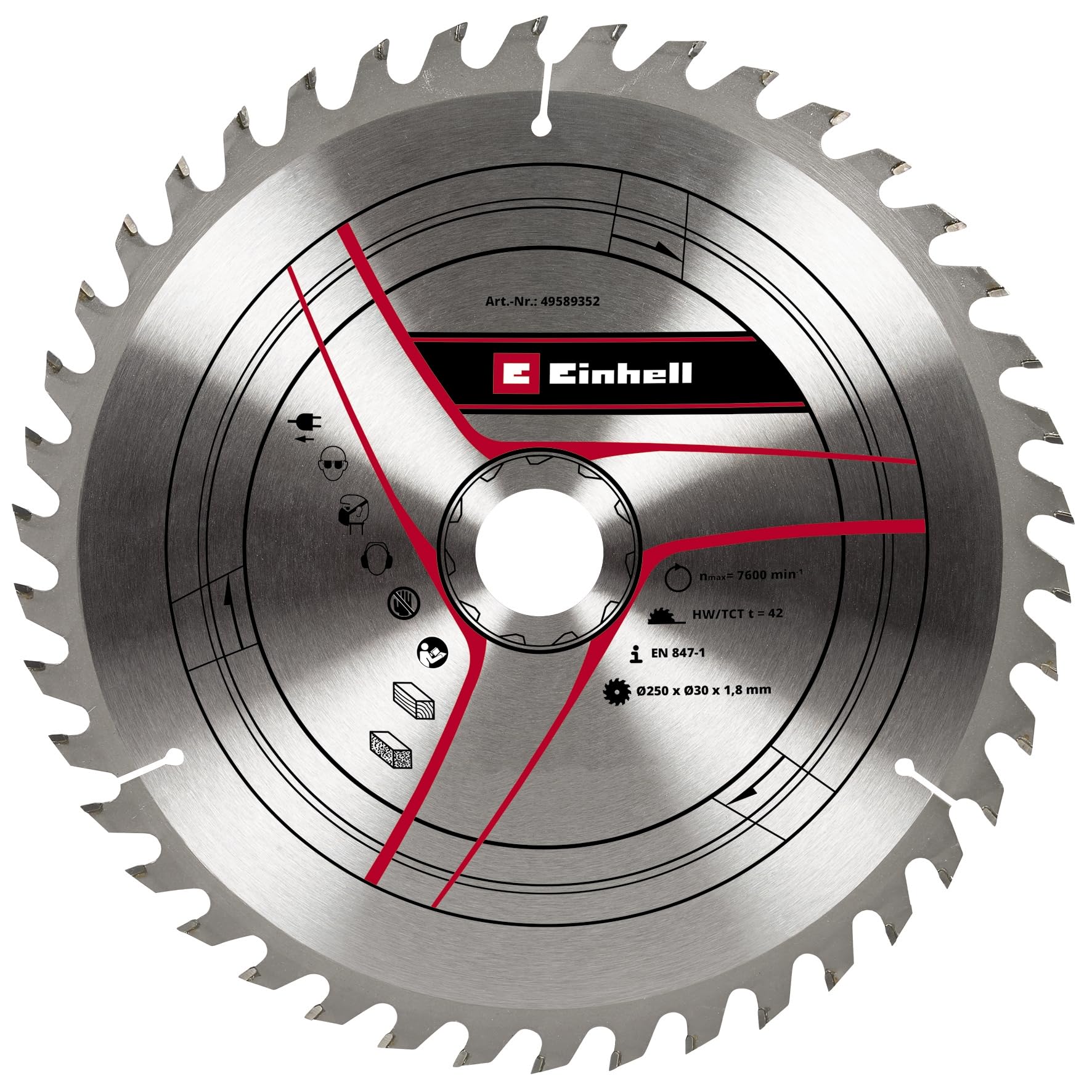 einhell-lame-scie-circulaire-250x30mm-42-dents-bois image 1