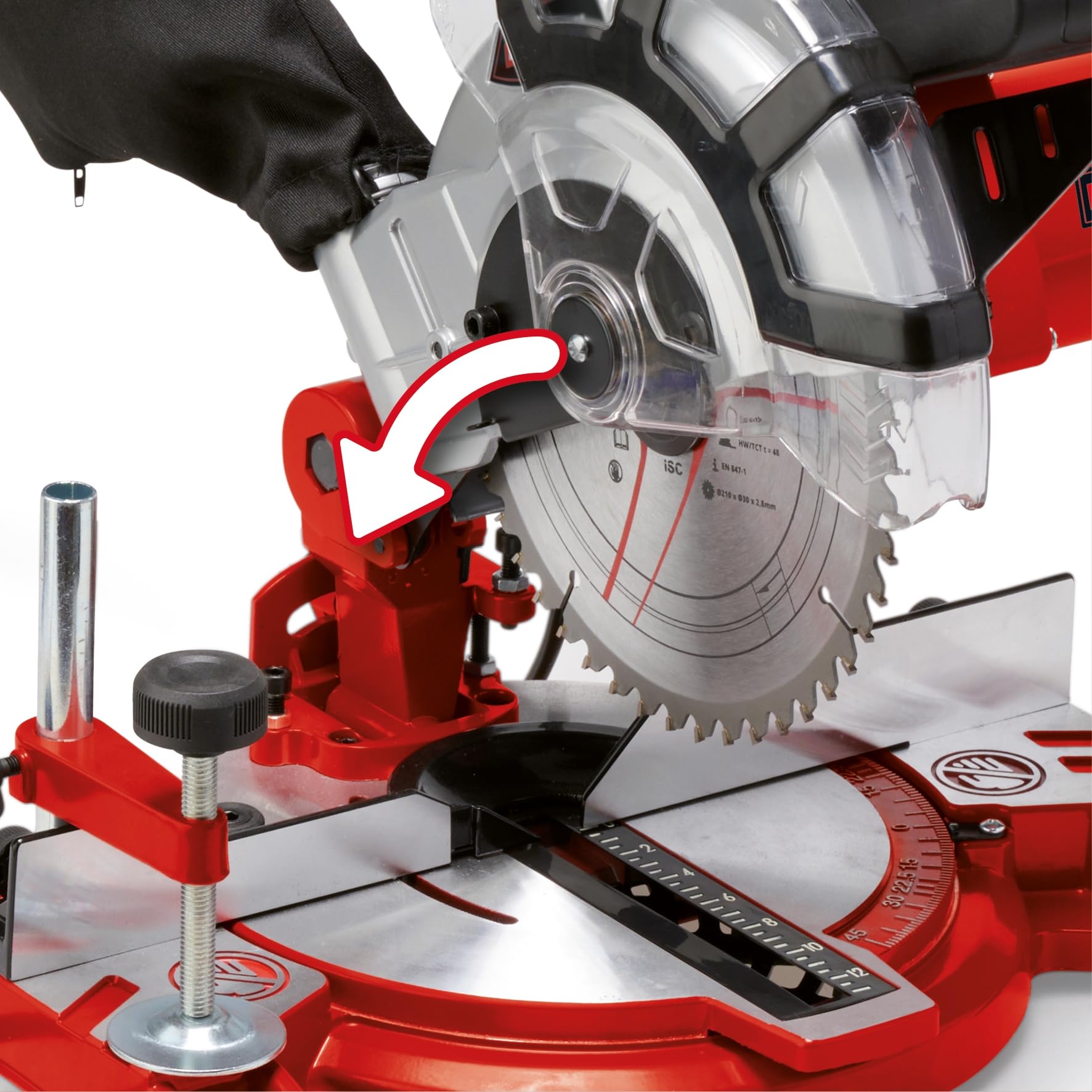 einhell-tc-ms-2112-scie-onglets-1600-w-lame-210-mm image 4