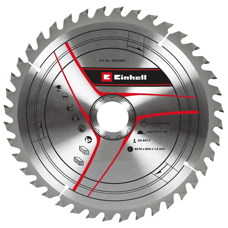 einhell-lame-de-scie-circulaire-210-mm-40-dents-bois-pvc image 1